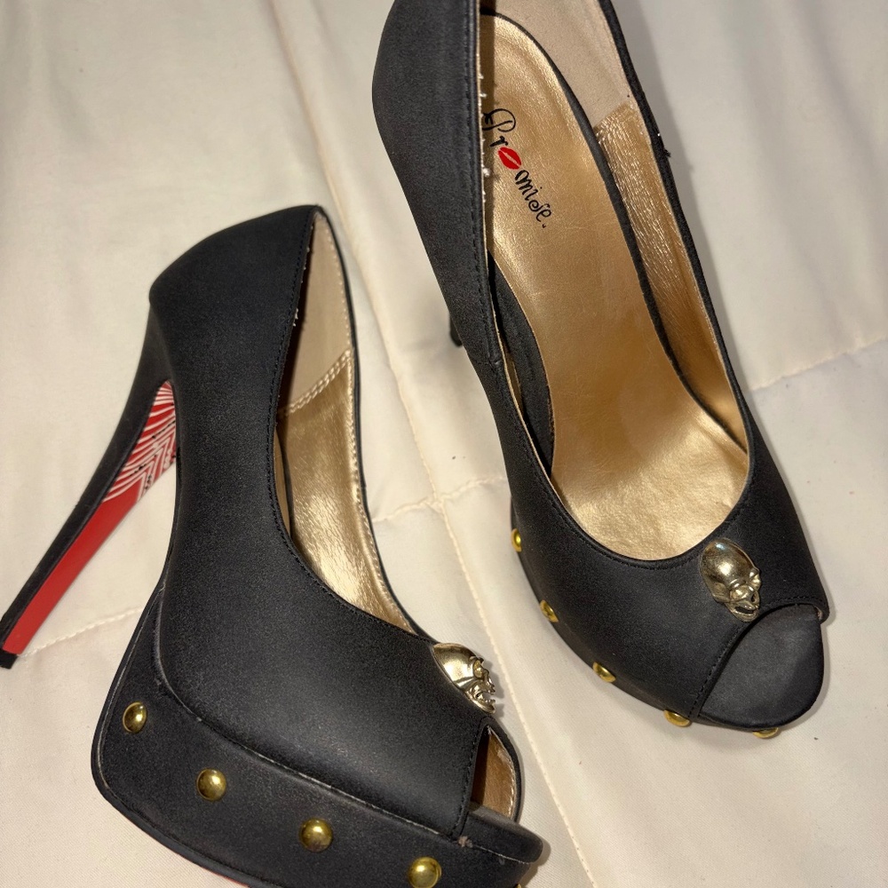 goth black platform heels